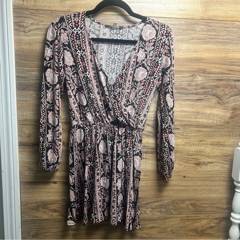 Billabong Floral Patterned Dress - Pink and Black